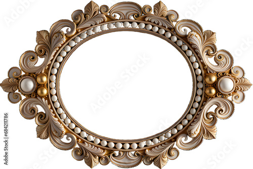 antique oval frame isolated on transparent background