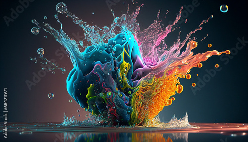 an abstract background with a colorfull splash .Ultra HD High Quality