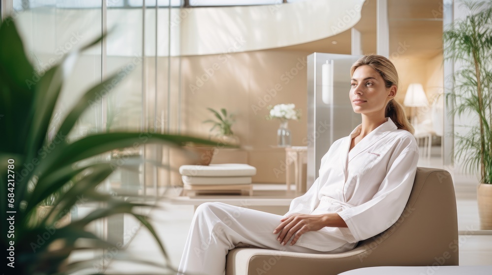 Beautiful relaxed woman sitting Beautiful relaxed woman sitting