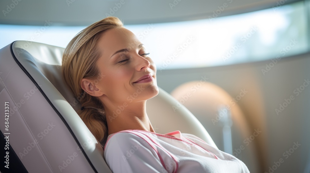 Beautiful relaxed and calm woman smiling Beautiful relaxed and calm woman smiling