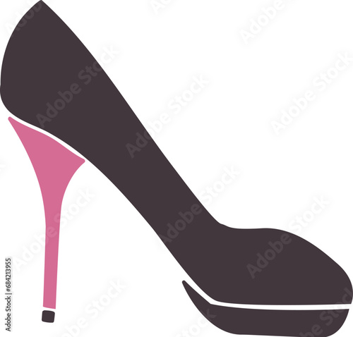 Beauty service, high heel shoe. Women suede high heel shoes. Fashionable comfortable holiday casual shoes. Vector isolated on white background