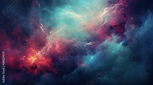 Illustration made with Blue and Pink Nuanced Smoke Wallpaper with some Light coming from Behind creating a Three Dimensional Effect.