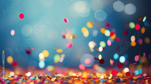 Professional Macro of Some Defocused Confetti and Sparkles Falling From the Sky in Front of the Camera. Confetti Overlay.