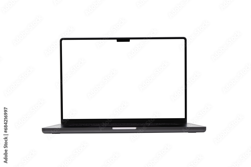 Laptop or notebook space black with blank screen isolated with clipping path on transparent background. Laptop or notebook space black with blank screen isolated with clipping path on transparent background.