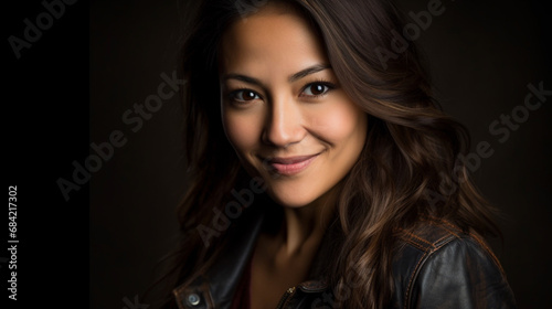 Fictitious beautiful Native American woman model AI generative