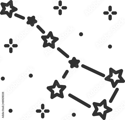 Constellation Big Dipper, linear icon. Line with editable stroke