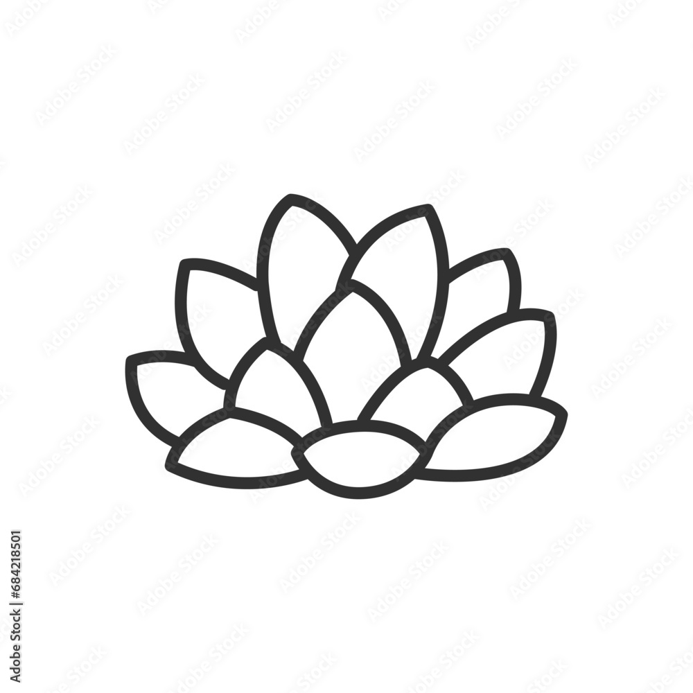 Fototapeta premium Succulent, linear icon. Line with editable stroke