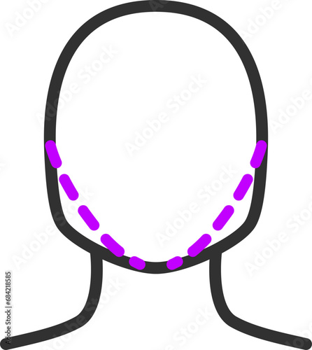 Face reduction, linear icon, Plastic Surgery. Line with editable stroke