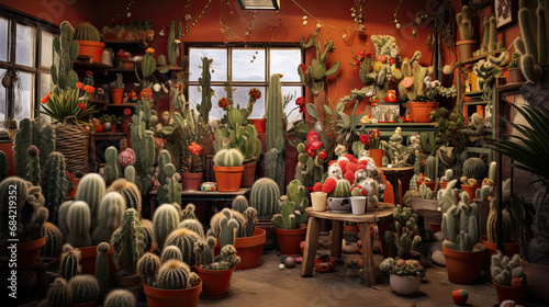 A room full of cacti