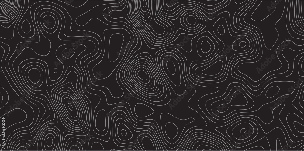 opographic map background concept with space for your copy.Topographic background and texture, monochrome image..Gray and white wave abstract topographic map contour, lines Pattern background.