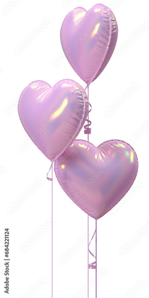 Pink Balloon Hearts Bunch