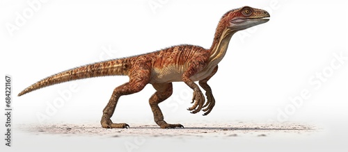 Velociraptor isolated on white background.