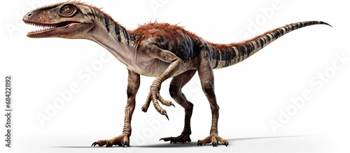 Velociraptor isolated on white background.