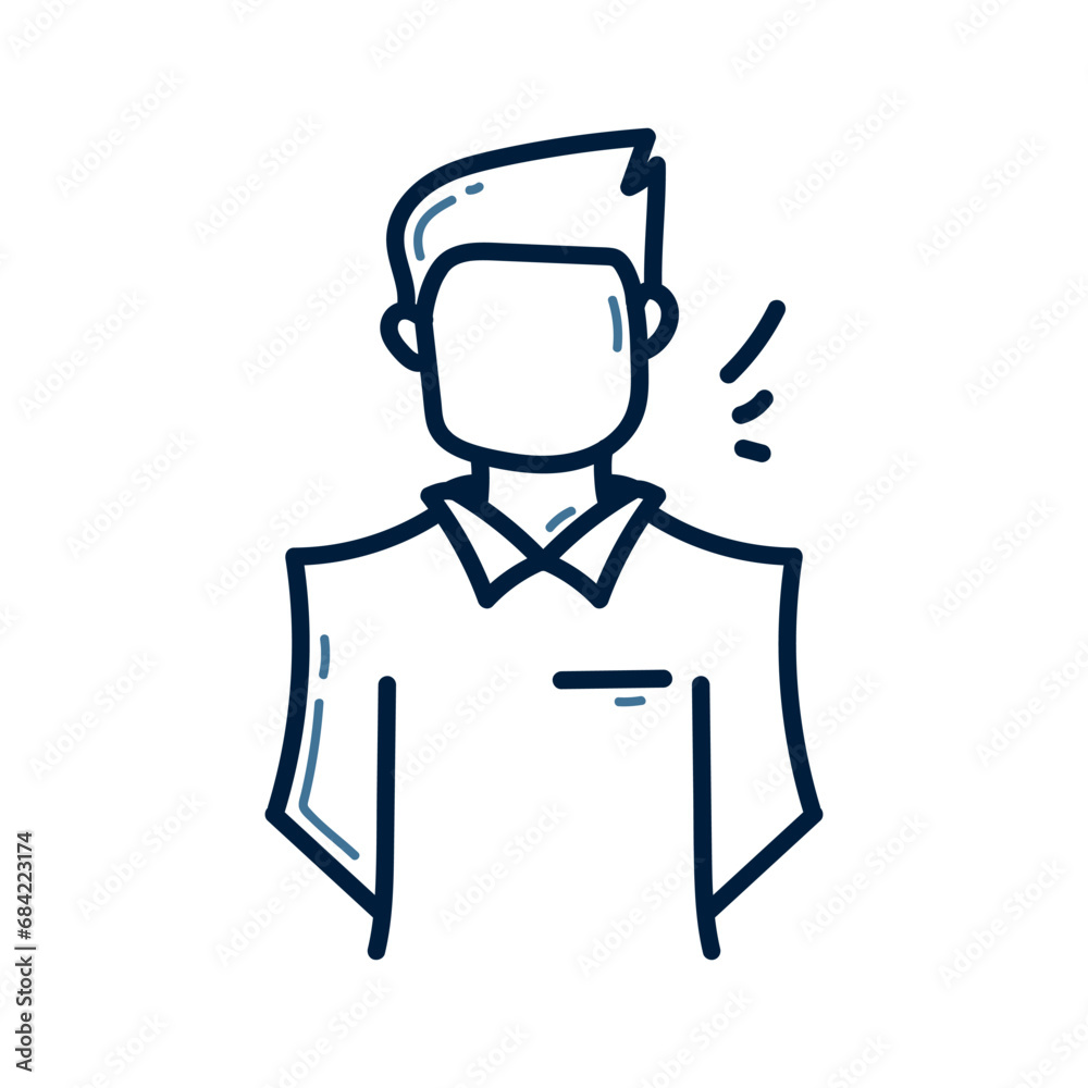Hand drawn man doodle line illustration design. Man doodle icon. Hand drawn man doodle line illustration design. Man doodle icon.
