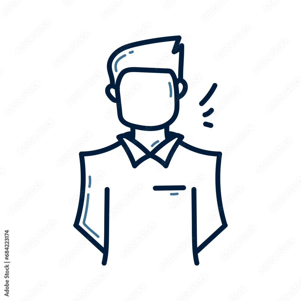 Hand drawn man doodle line illustration design. Man doodle icon.