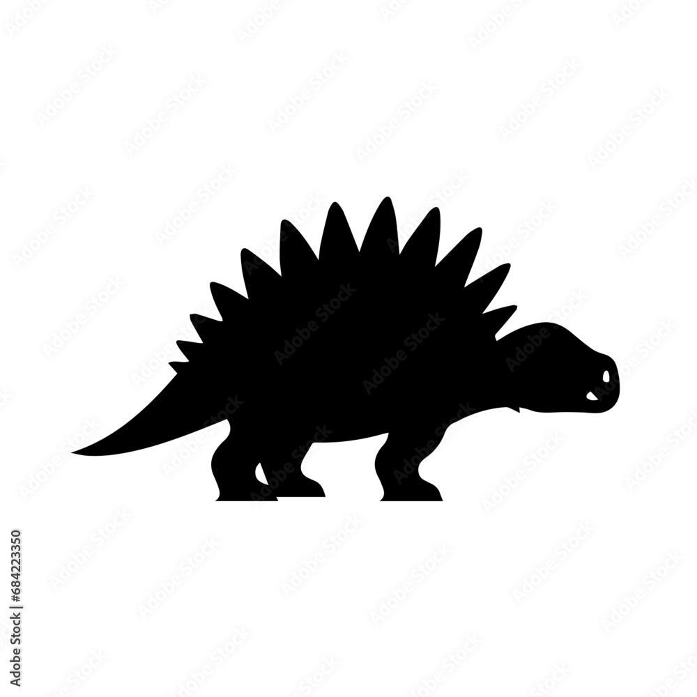 Black dinosaur silhouette vector Black dinosaur silhouette vector