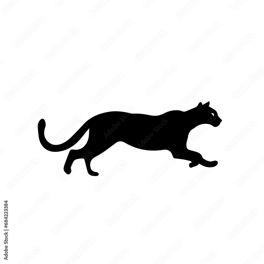 Black panther silhouette vector