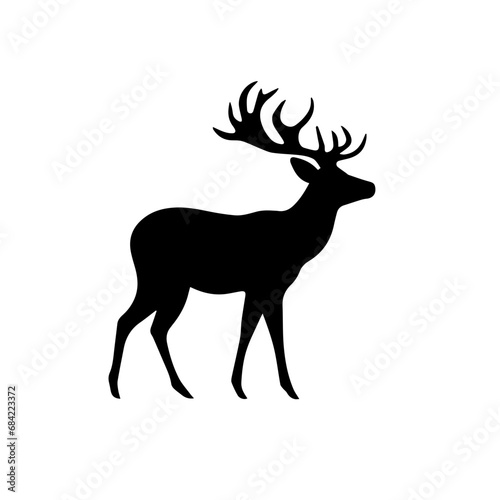 Black deer silhouette vector
