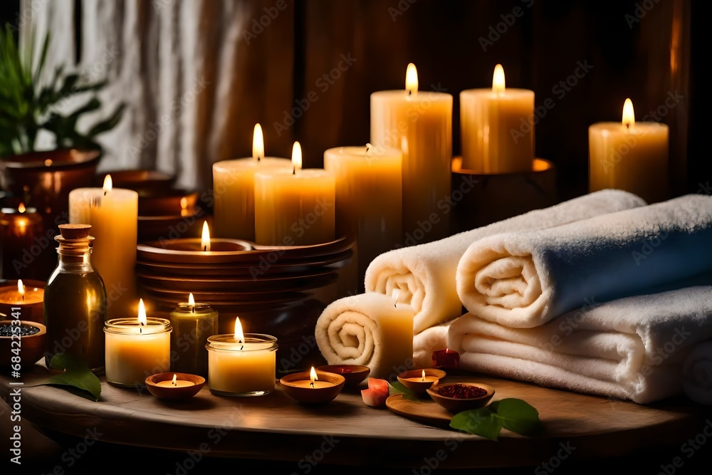 spa still life with candles spa still life with candles