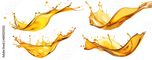 Set of golden oil splashes cut out
