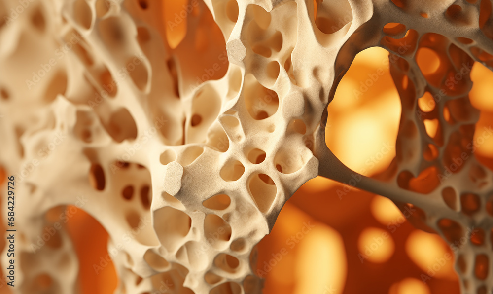 Bone structure in osteoporosis. Vitamin D deficiency, fractures, estrogen Stock Photo Adobe Stock