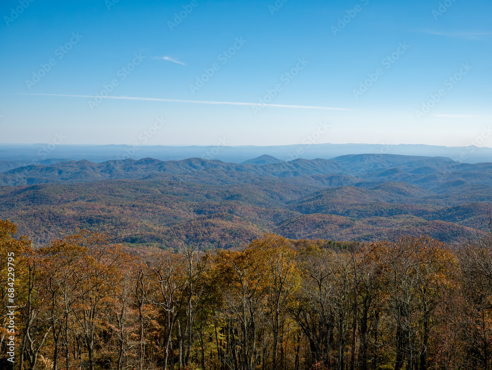 Appalachian Mountains- Smoky Mountains Near the Blue Ridge Parkway in North Carolina- Fall Scene