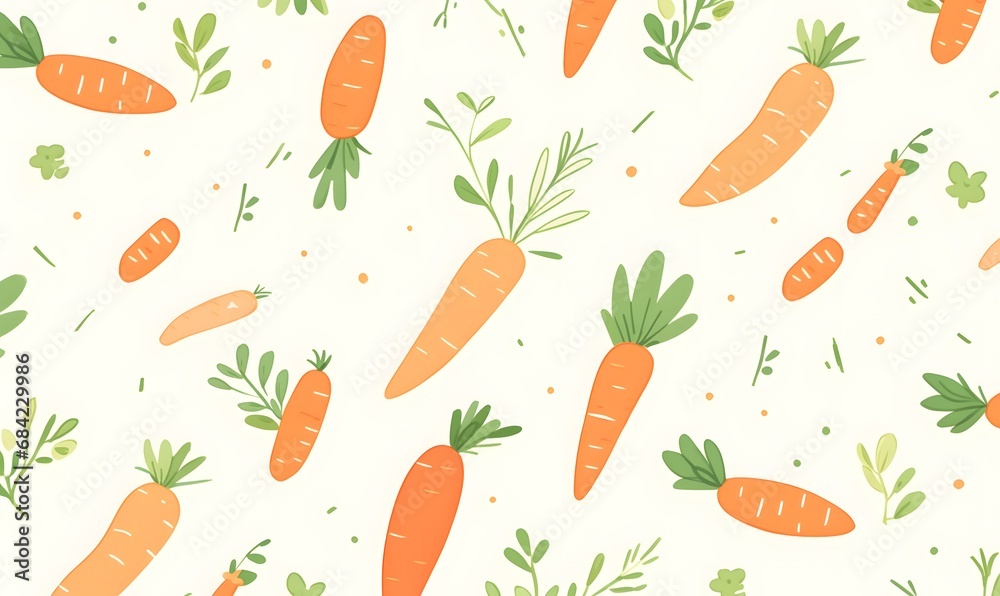 seamless pattern with carrots, Generative AI seamless pattern with carrots, Generative AI