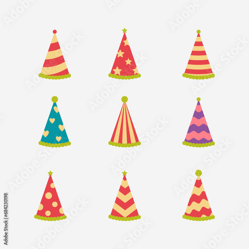 Birthday hat cartoon icon vector illustration