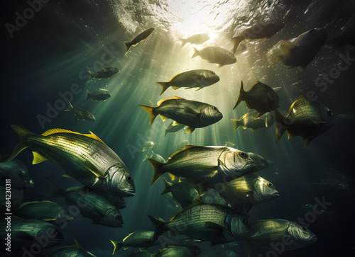 Beautiful group of fish underwater © Nataliia