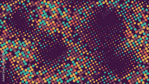 Modern simple geometric halftone dots and square pattern abstract  background. Vector illustration concept of technology, futuristic, science, digital world, music, modern age.