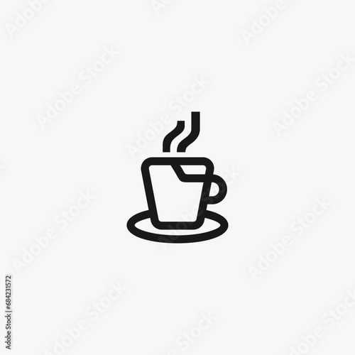 Simple Coffee Cup and Folder and  Book Cafe   logo design vector