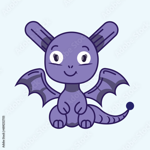 Cute little dragon with earth elements, chibi dragon