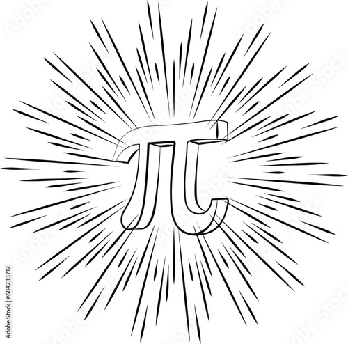 Happy international day of mathematics vector background illustration. World Pi Day hand-drawn style banner.
