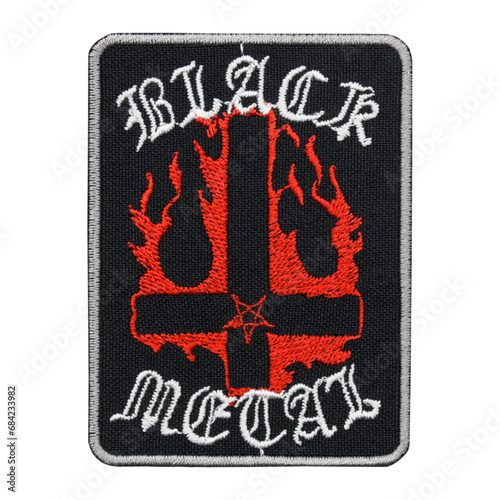 Εκτύπωση καμβά Black Metal embroidered patch