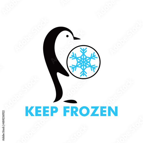 keep frozen label design. cold product sign and symbol.