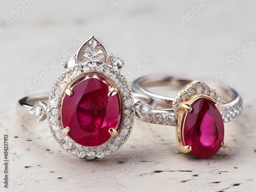 Ruby stone rings 