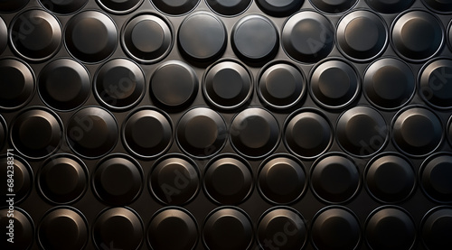 A luxurious array of black and bronze spheres in a deep 3D texture.