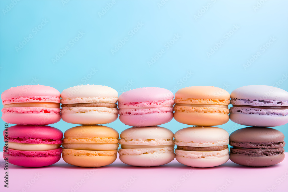 Obraz premium colorful macaroons on a table