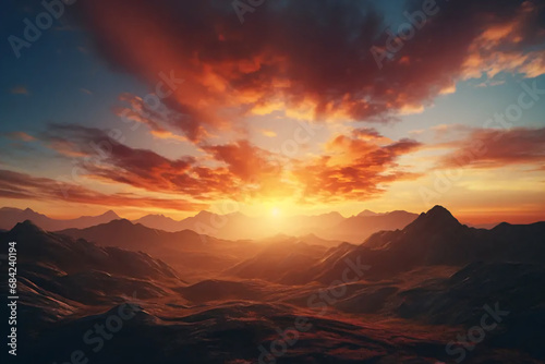 sunset in the mountains, generative ai