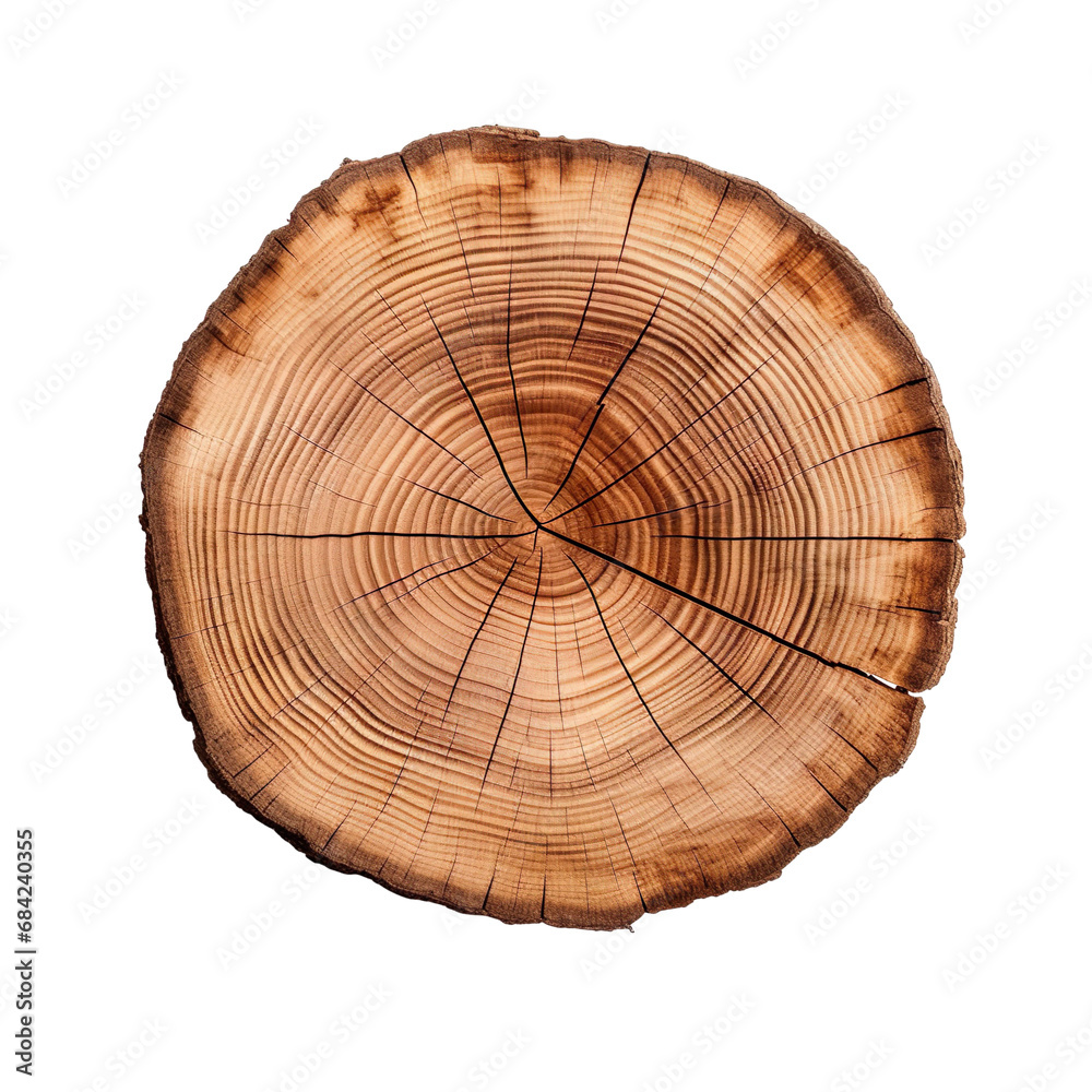 front view chestnut tree slice cookie isolated on a white transparent background 