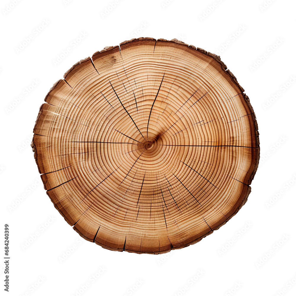 Fototapeta premium front view chestnut tree slice cookie isolated on a white transparent background 