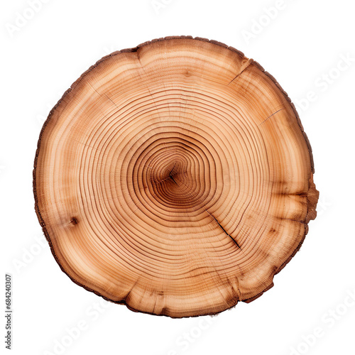 front view cedar tree slice cookie isolated on a white transparent background 
