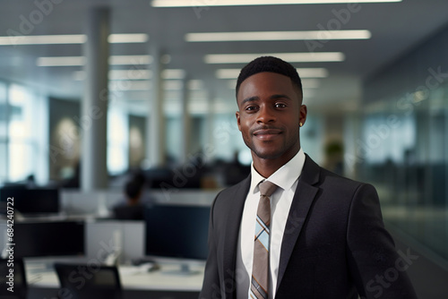 Businessman, African American entrepreneur, working on a startup project in the office © Pavel