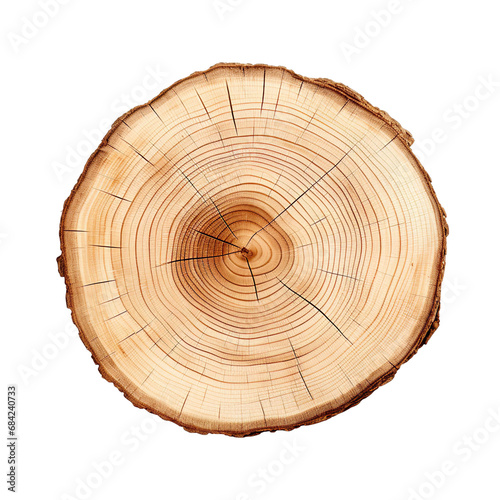 front view poplar tree slice cookie isolated on a white transparent background  photo