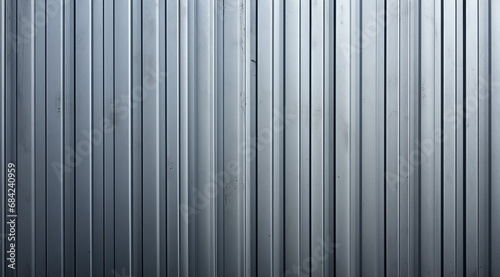 Vertical ribbed metal texture in shades of grey for an industrial background.