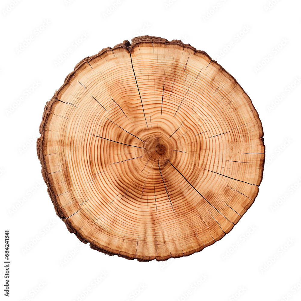 Obraz premium front view ash tree slice cookie isolated on a white transparent background 