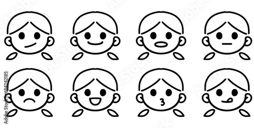 Cartoon images of faces with various expression
