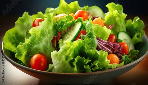 Macro shot of a salad with healthy vegetables