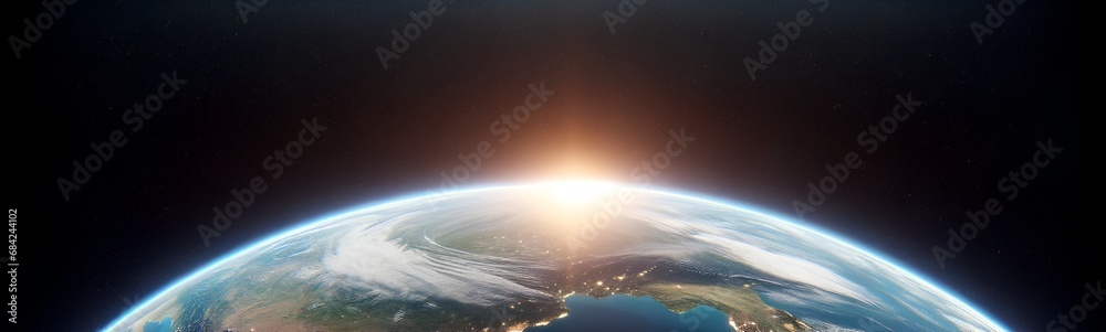 Earth horizon with sunrise. Earth horizon with sunrise.