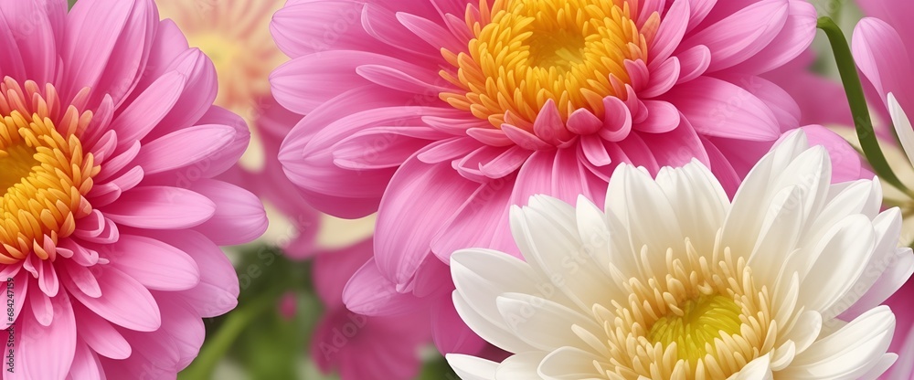 Fototapeta premium pink and yellow dahlia